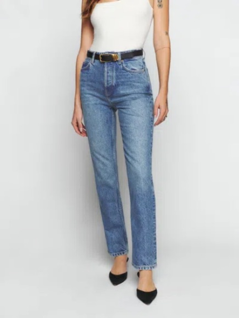 Reformation Cynthia High-Rise Straight Jeans in Colorado - 27